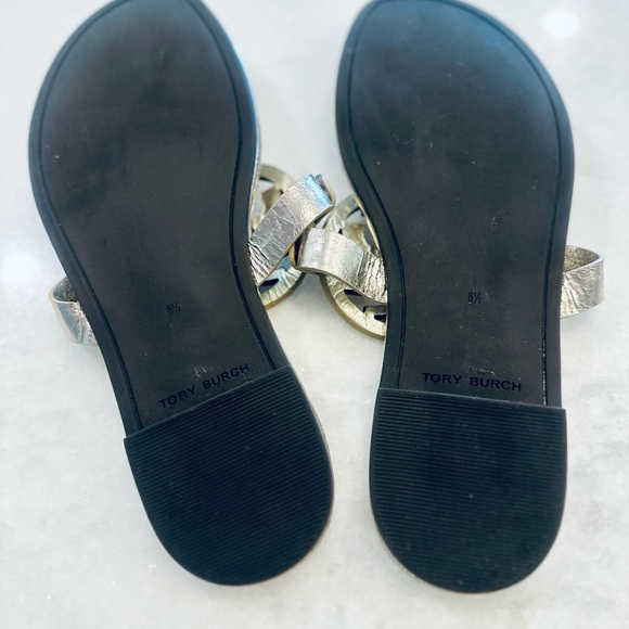🏖️ Tory Burch Miller Metallic Gold Soft Sandals - Picture 7 of 7